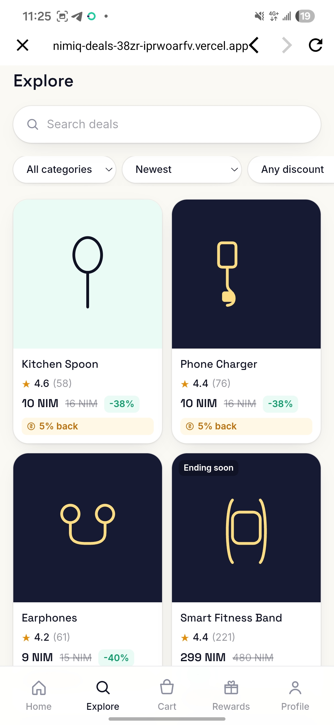 Nimiq deals screenshot 2
