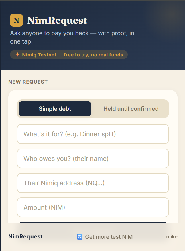 nimrequest screenshot 1