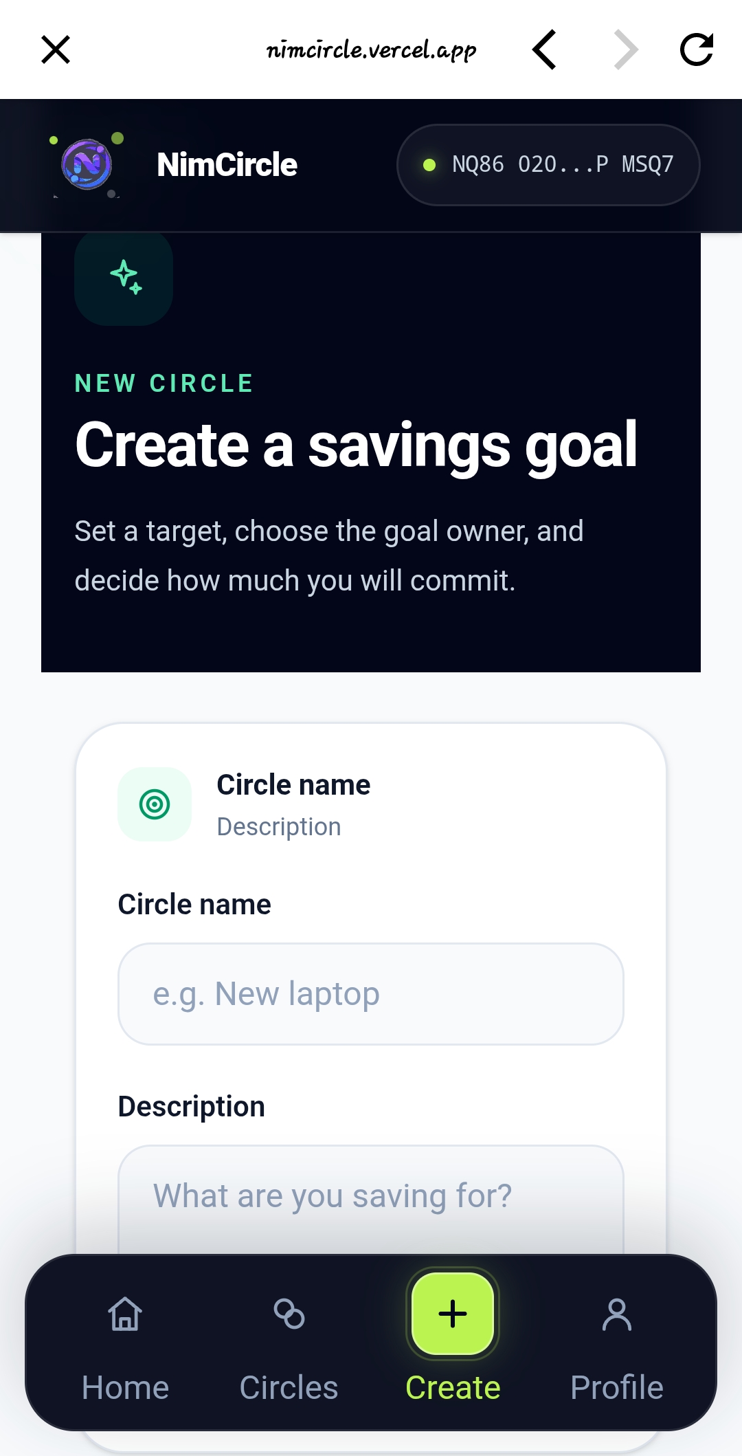 NimCircle screenshot 1