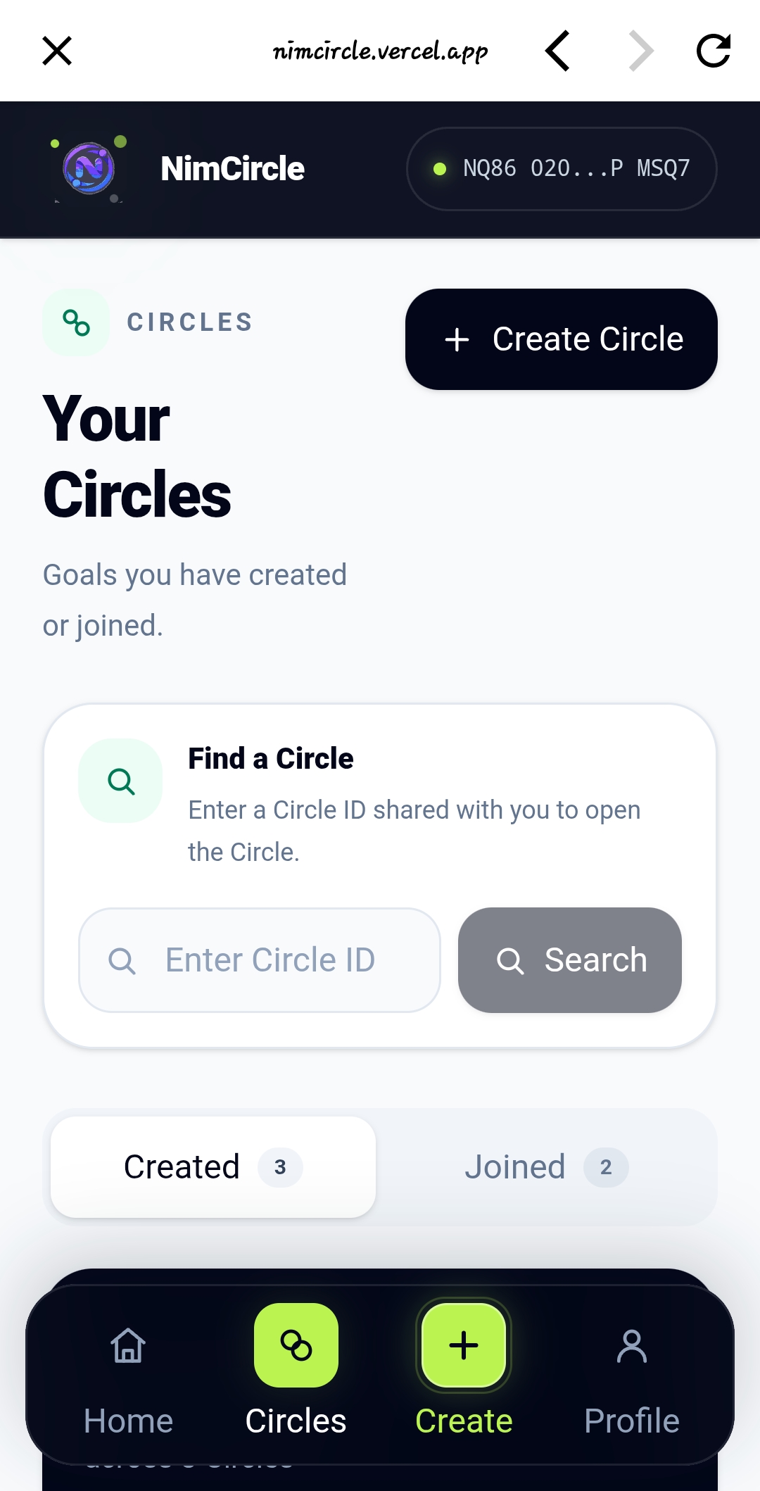 NimCircle screenshot 2