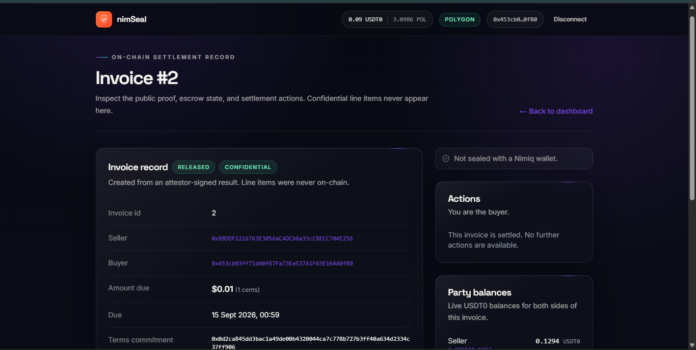 NimSeal screenshot 2