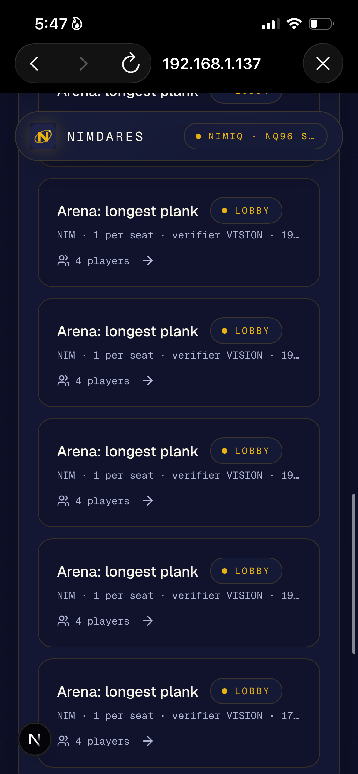 NimDares screenshot 2