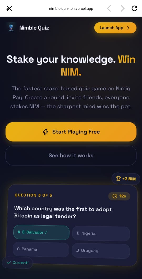 Nimble Quiz screenshot 1