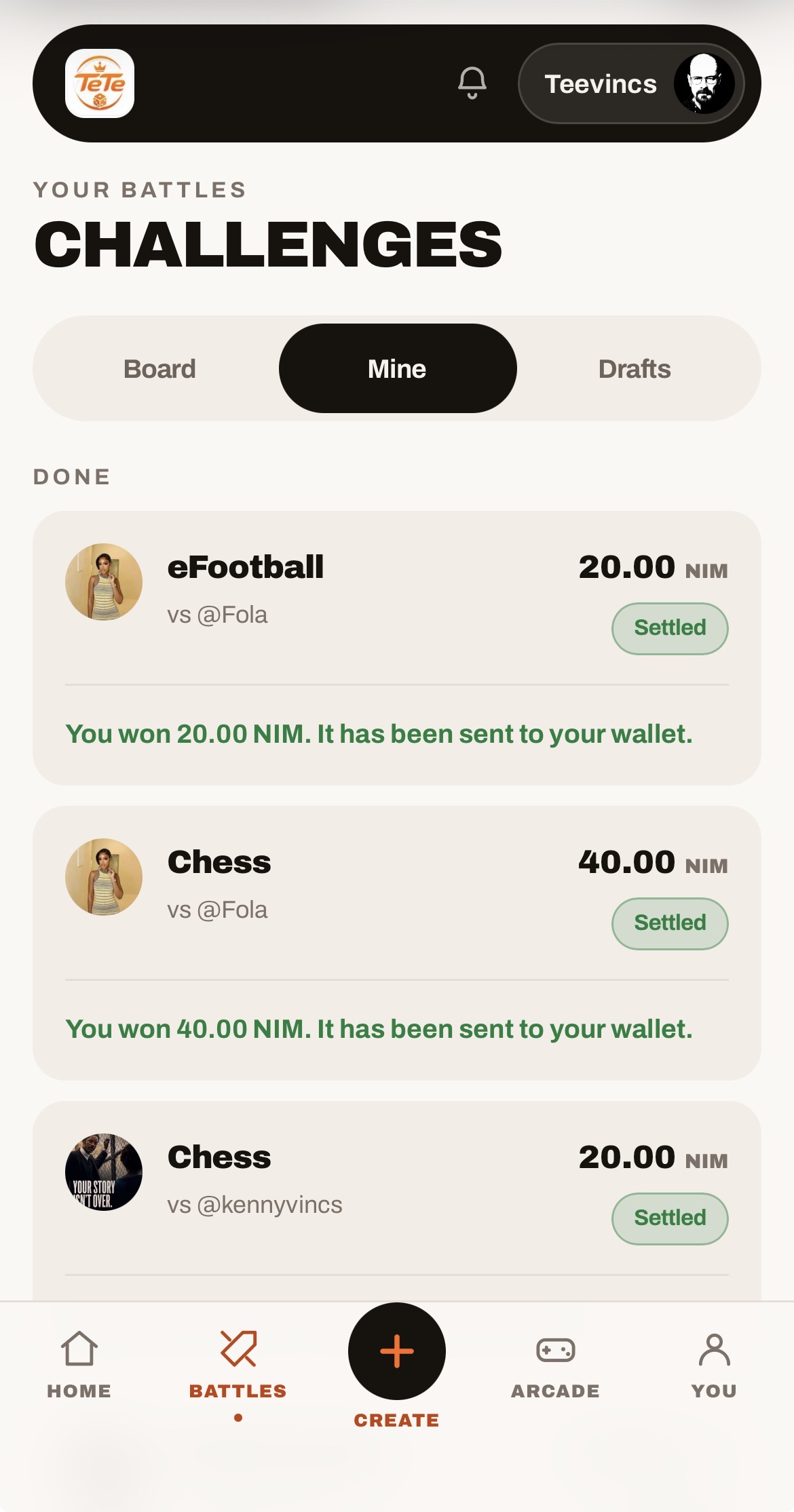 TeTe on Nimiq screenshot 2