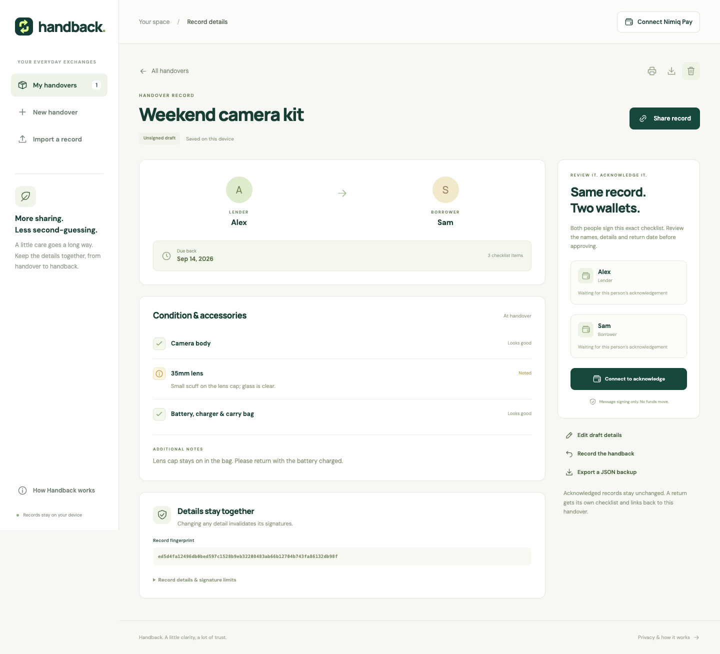 Handback screenshot 3