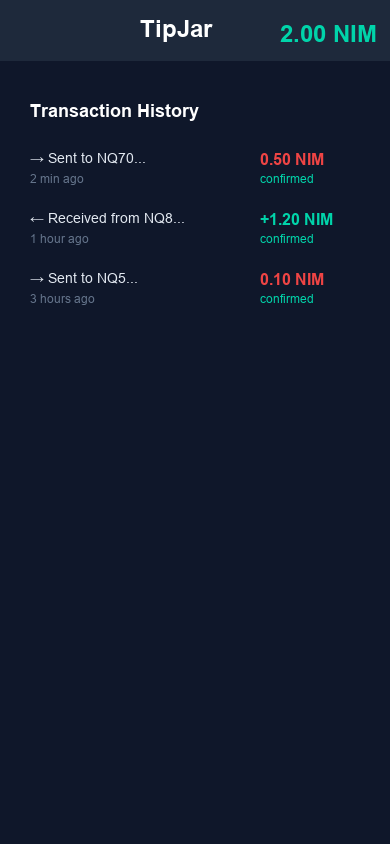 Nimiq TipJar screenshot 3