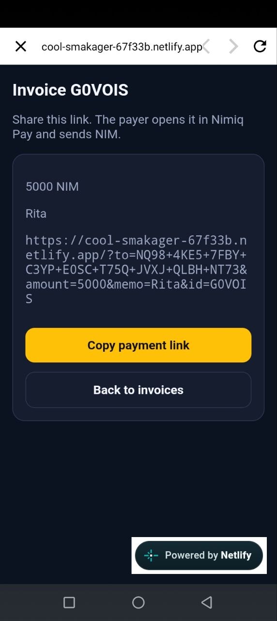 NIM Invoice screenshot 3