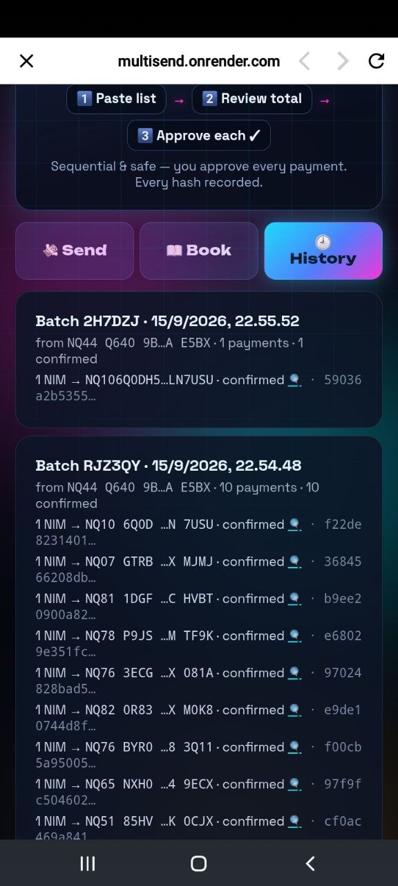 NimMultiSend screenshot 2