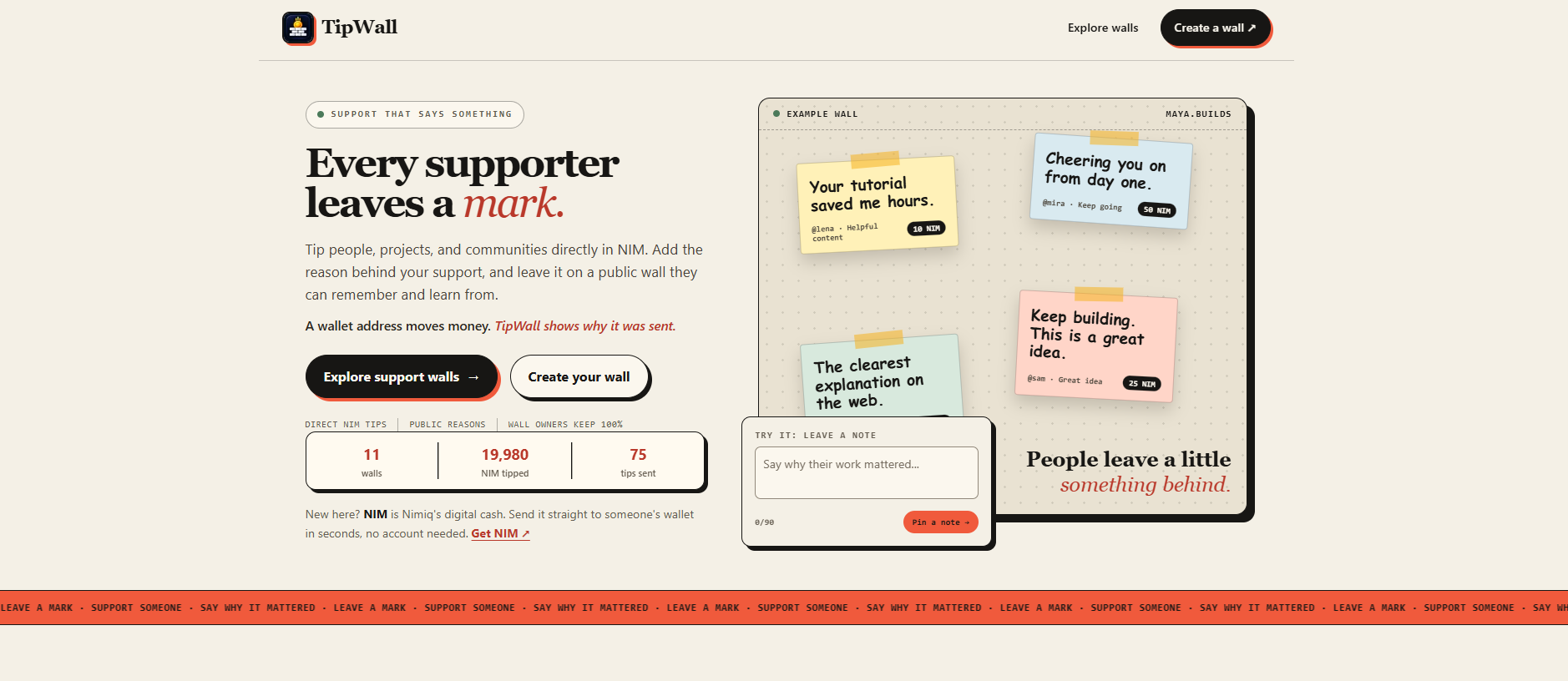 TipWall screenshot 1
