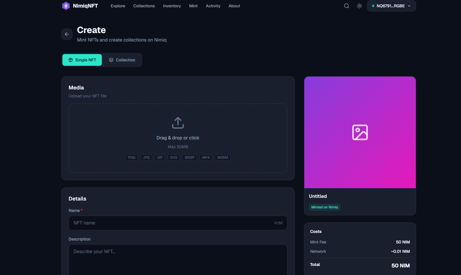 Nimiq NFT Marketplace screenshot 4