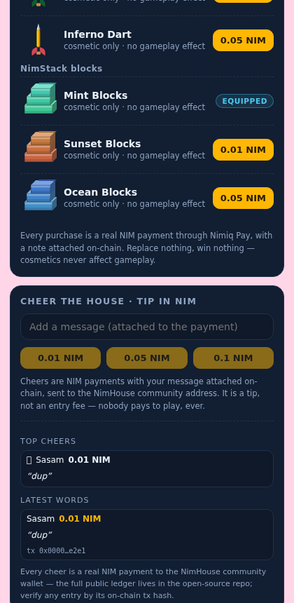 NimHouse screenshot 2