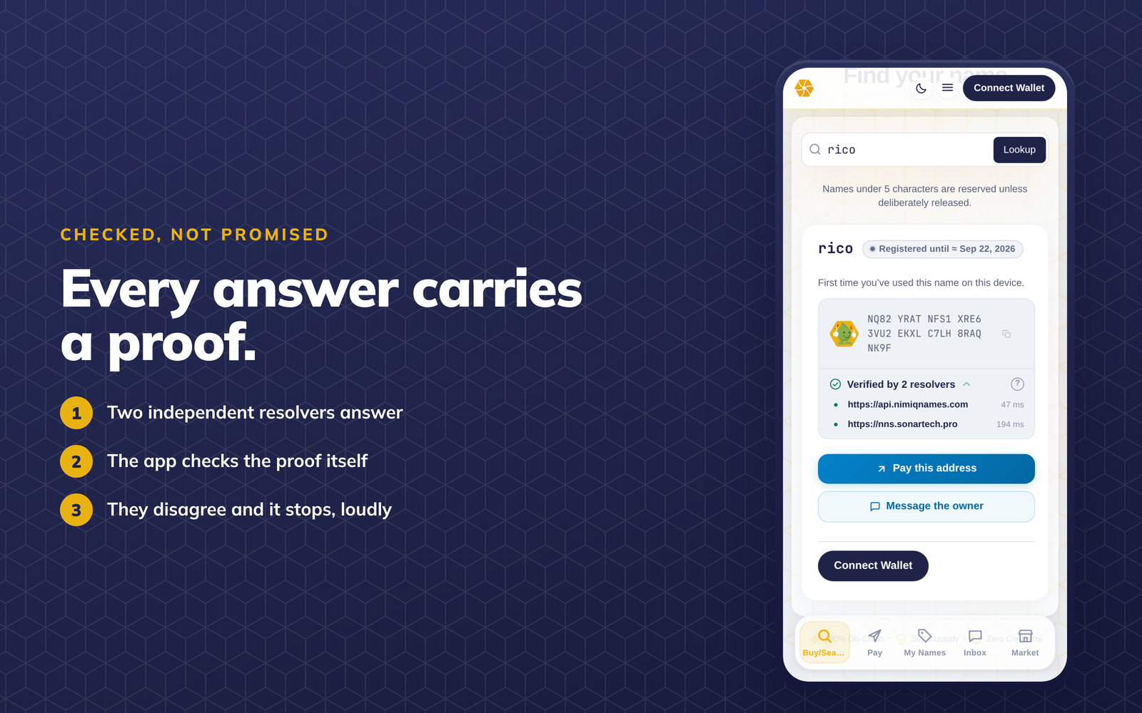 Nimiq Names screenshot 2