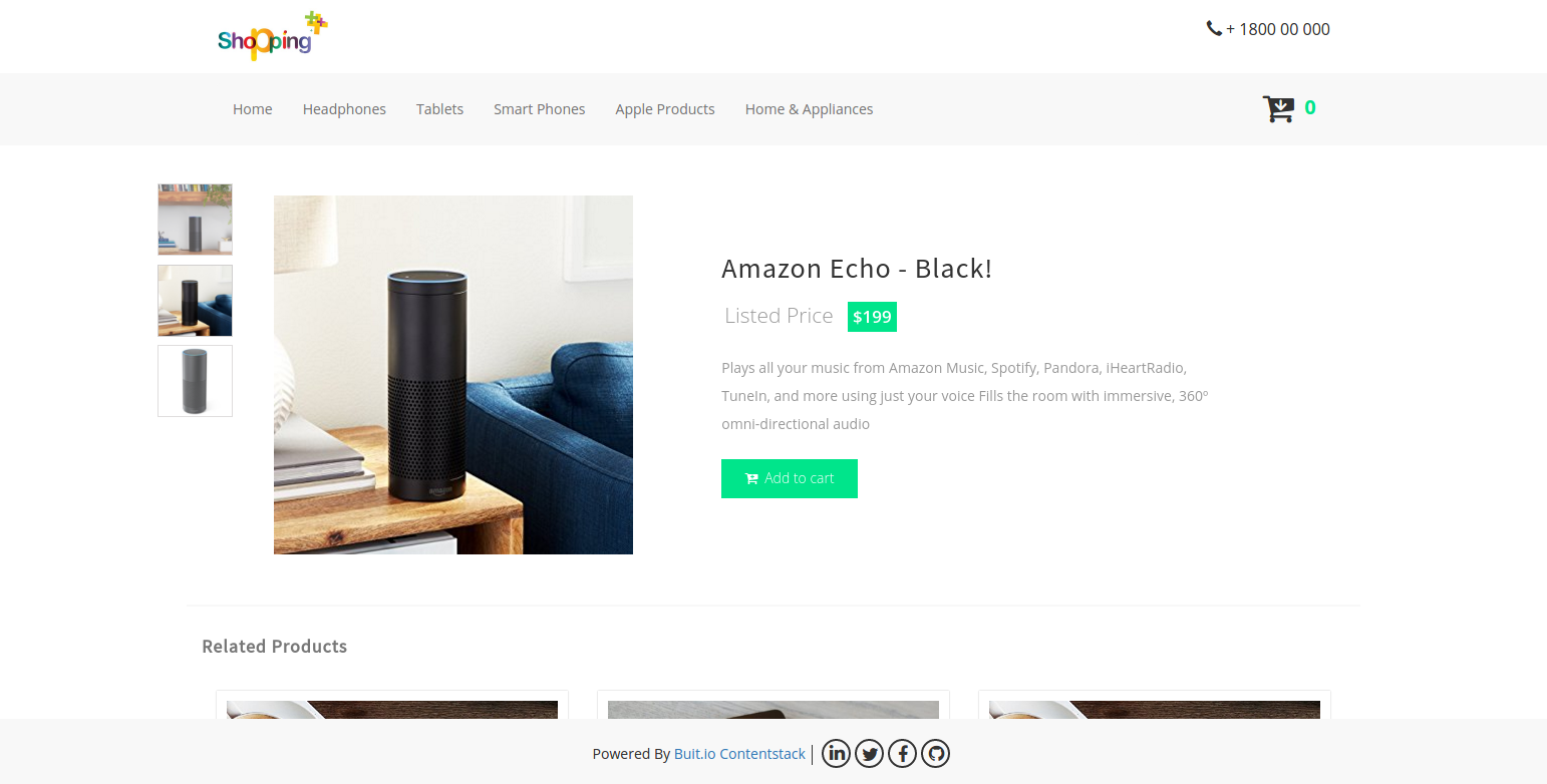 Product page Screenshot