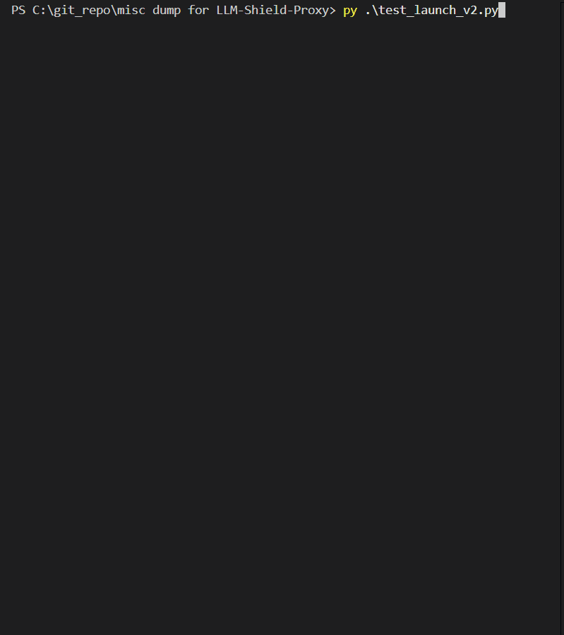 Terminal demonstration of LLM-Shield-Proxy masking and streaming rehydration