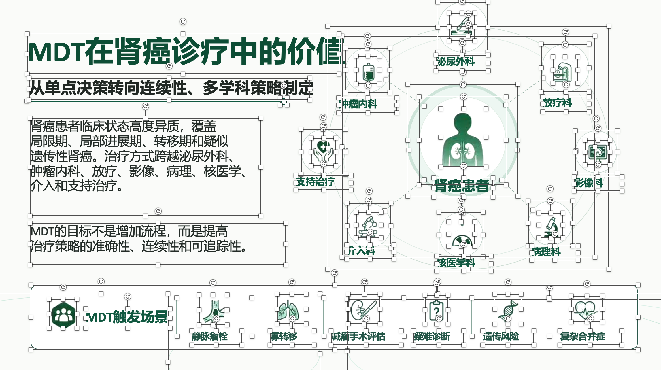 肾癌 MDT 信息图转换后可编辑效果