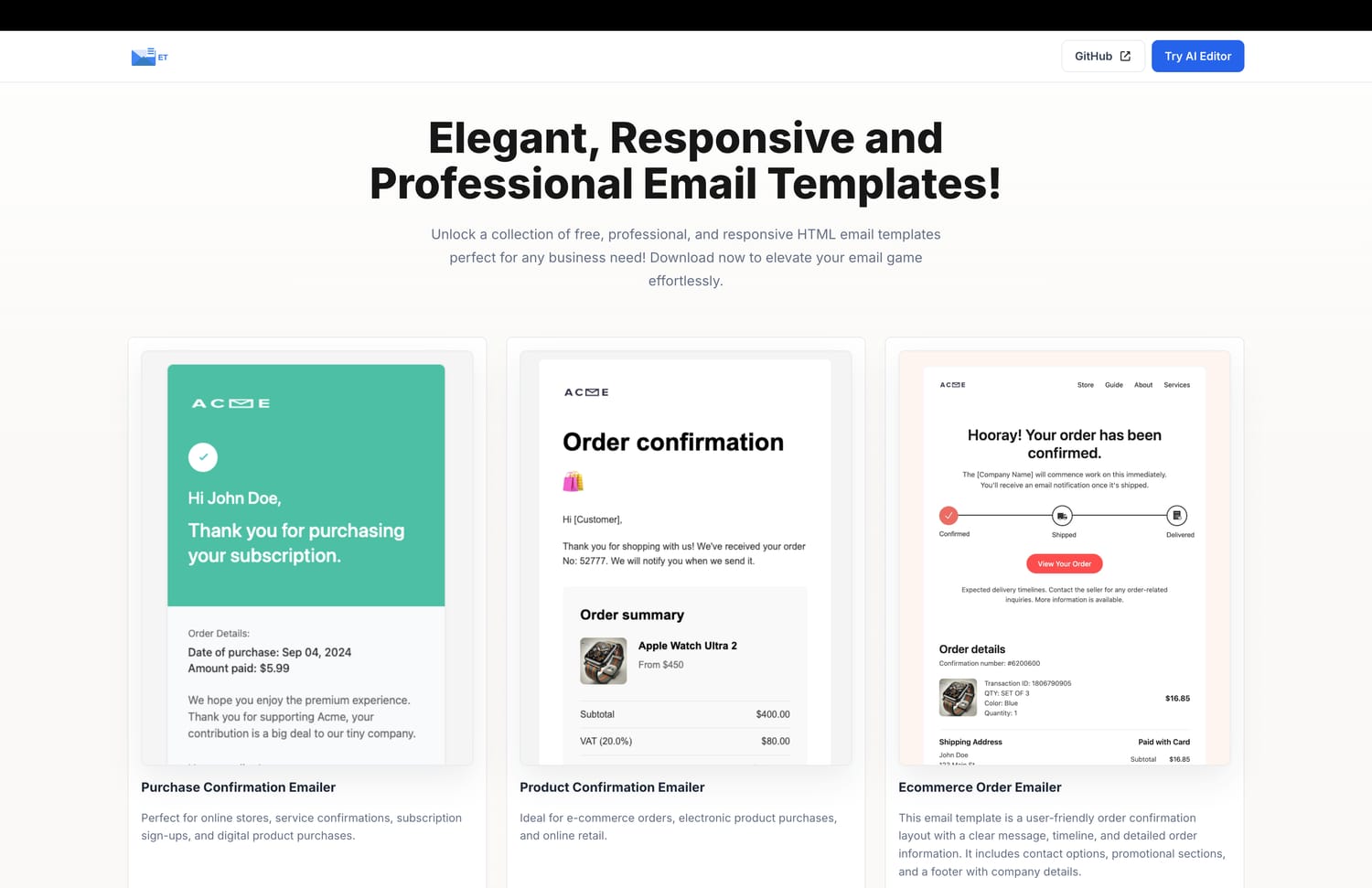 email-templates 网站模板截图