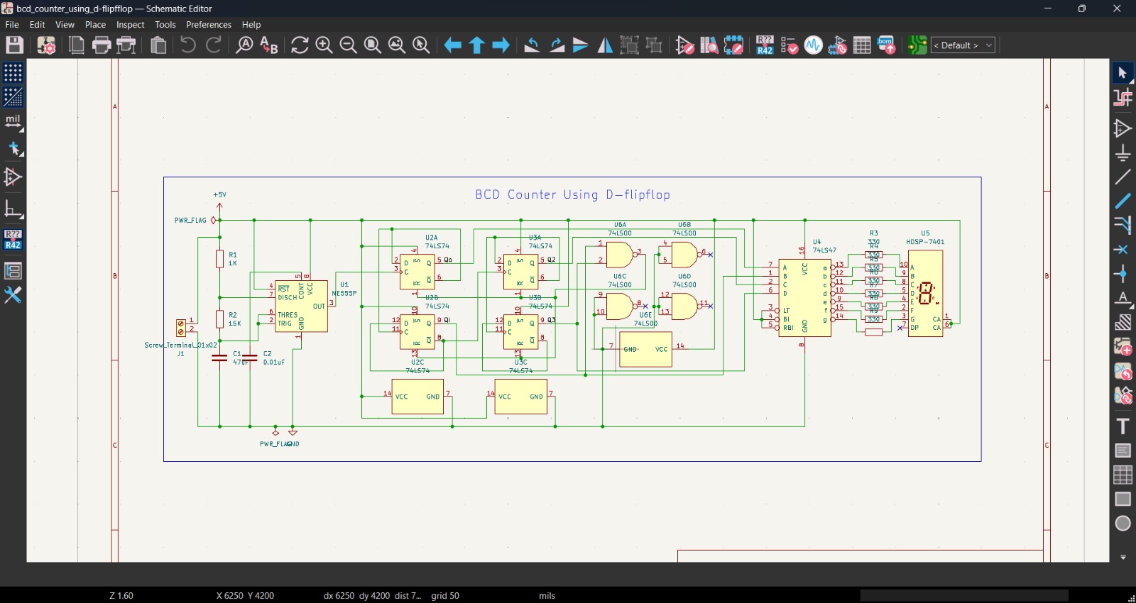 BCD-counter using-D flipflop, from the project README