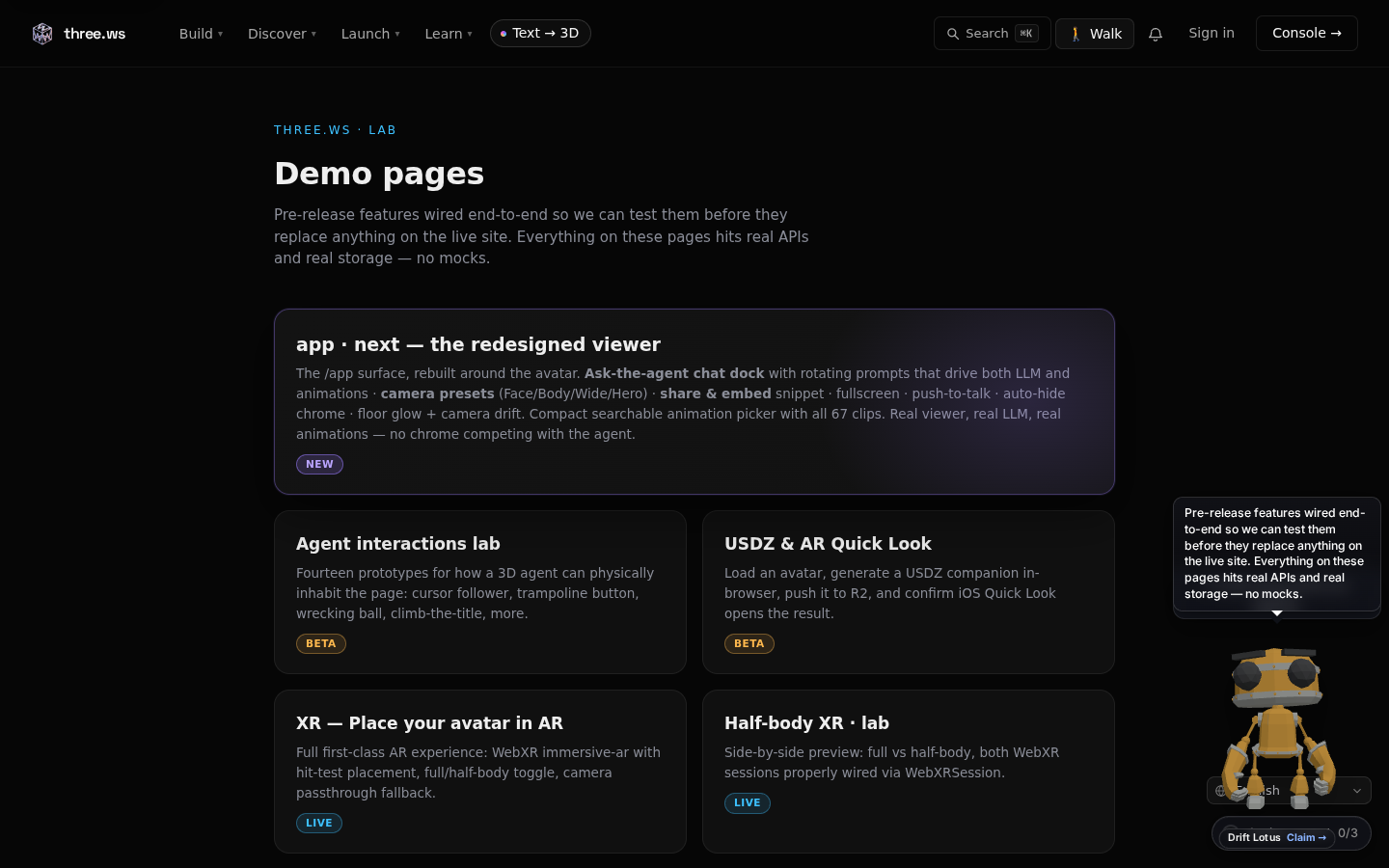 Demos Hub, live