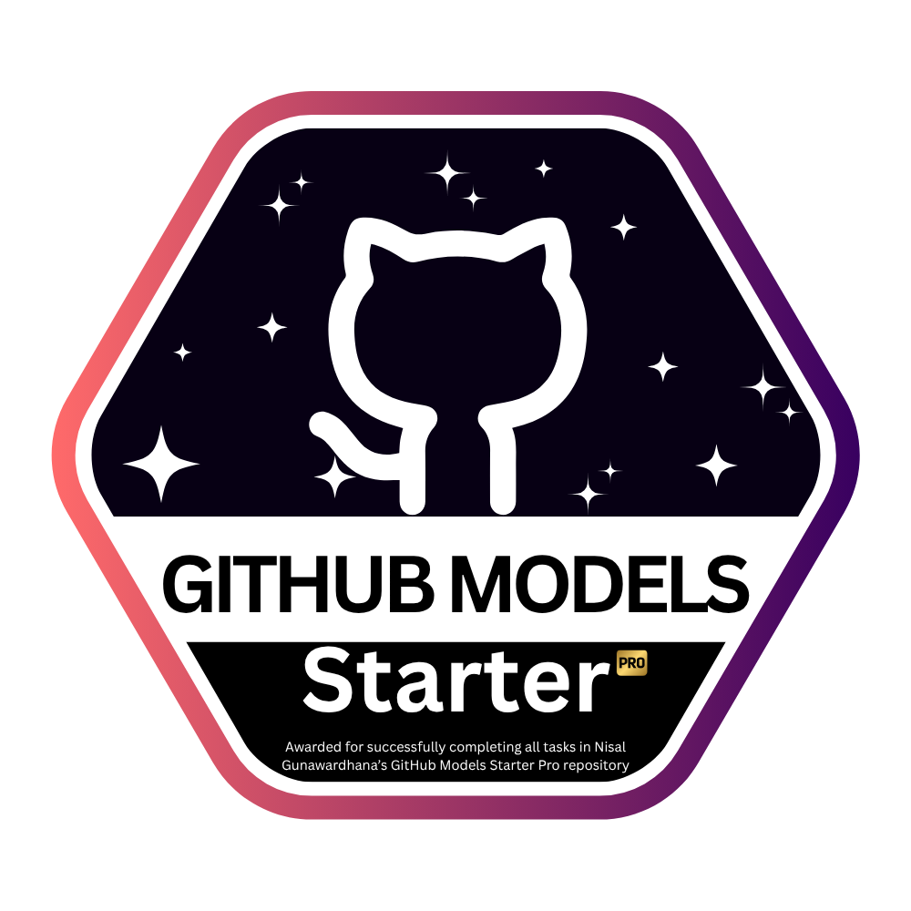 GitHub Models Starter Pro Badge