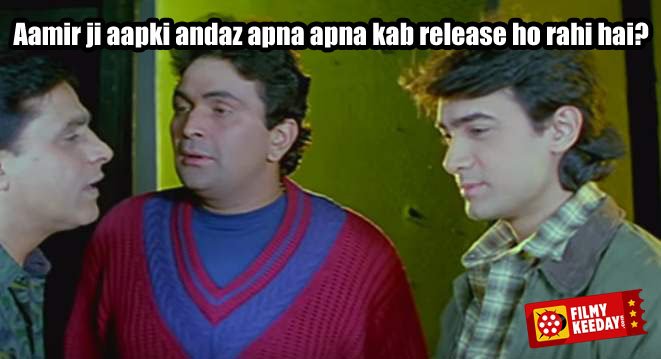 Aamir in Damini andaz apna apna promotion