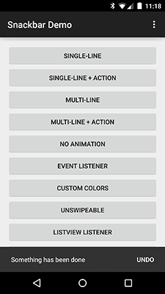 Custom Snackbar in Android