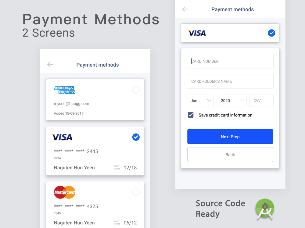 Pay method. Payment method. Payment method UI. Payment method app. Payment Card UI.
