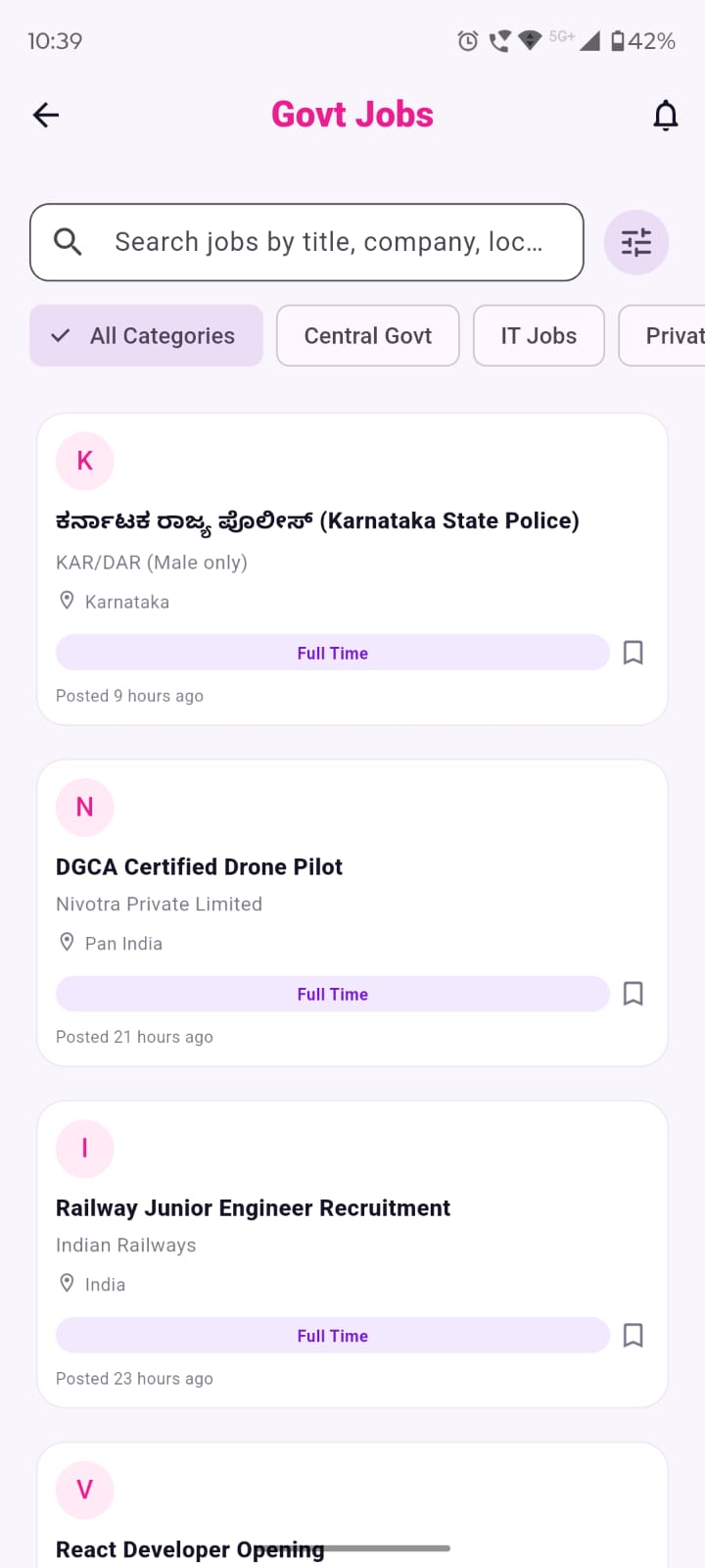 Job Vista Mobile App - Private Jobs