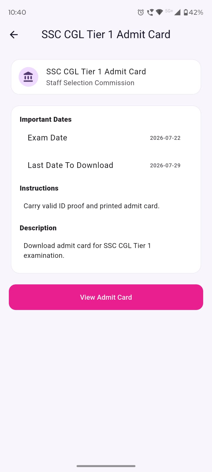 Job Vista Mobile App - User Profile