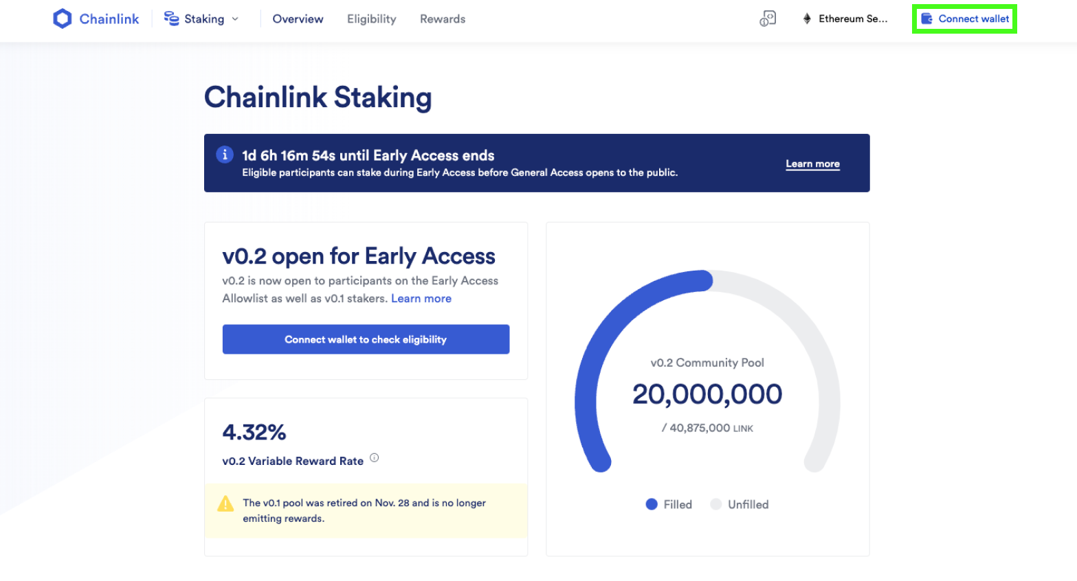 How to stake Link - Step 3