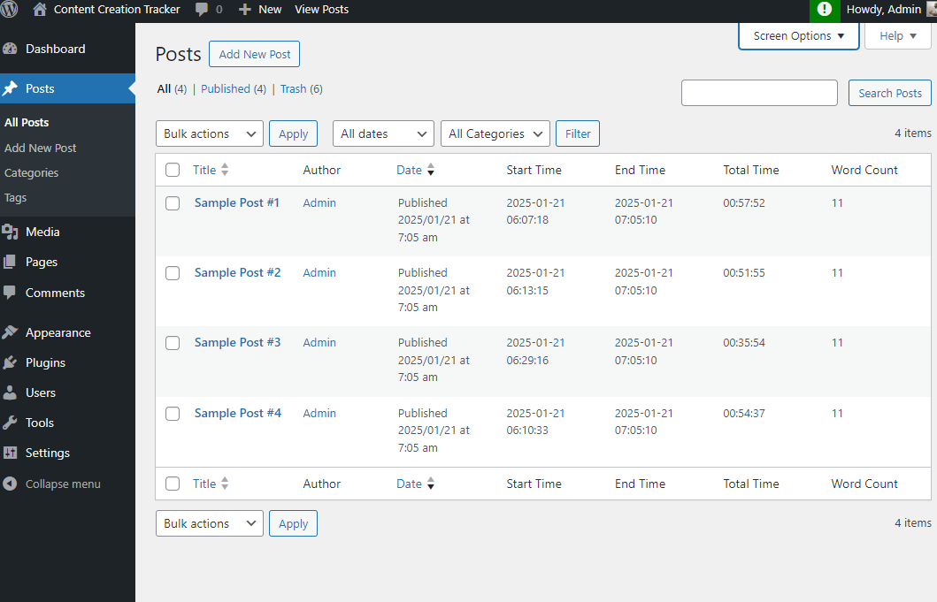 Dashboard Widget Screenshot
