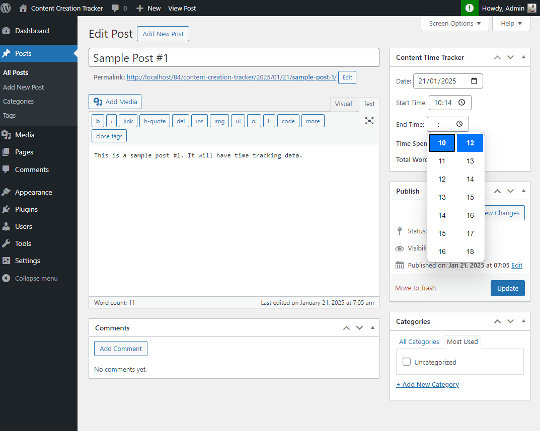 Dashboard Widget Screenshot