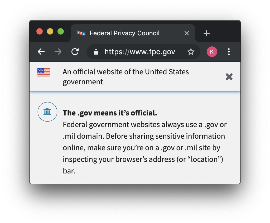 The dot gov means its official