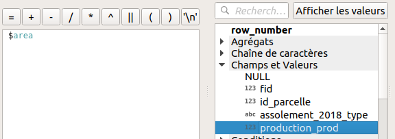 Cet outil facilite l'écriture d'expressions