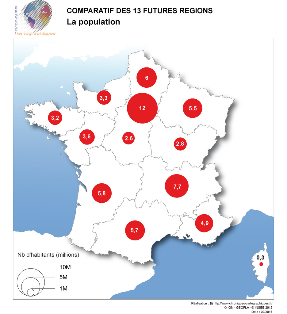 Représenter une information quantitative de surface variable