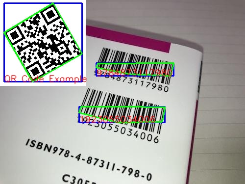 Detect and decode barcode and QR code with pyzbar and OpenCV