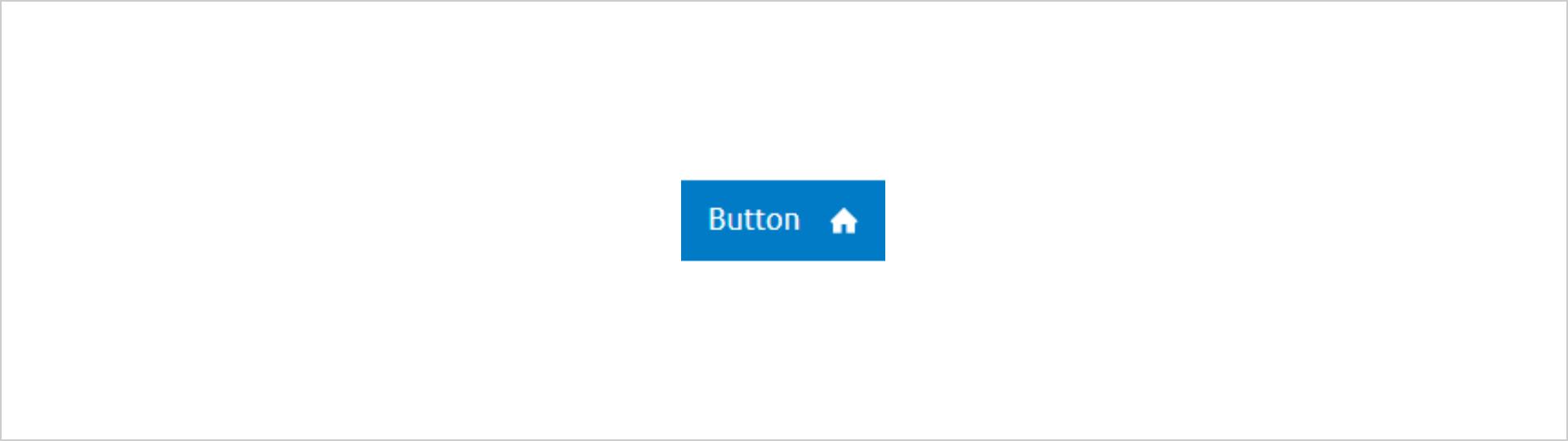 Screenshot van een blauw button component met de tekst: button.