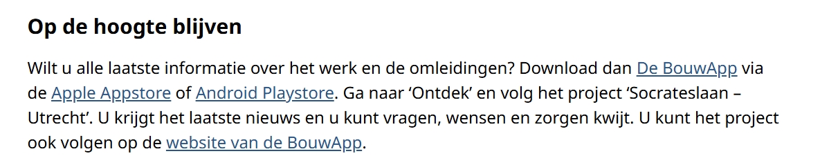 De 'op de hoogte blijven' paragraaf