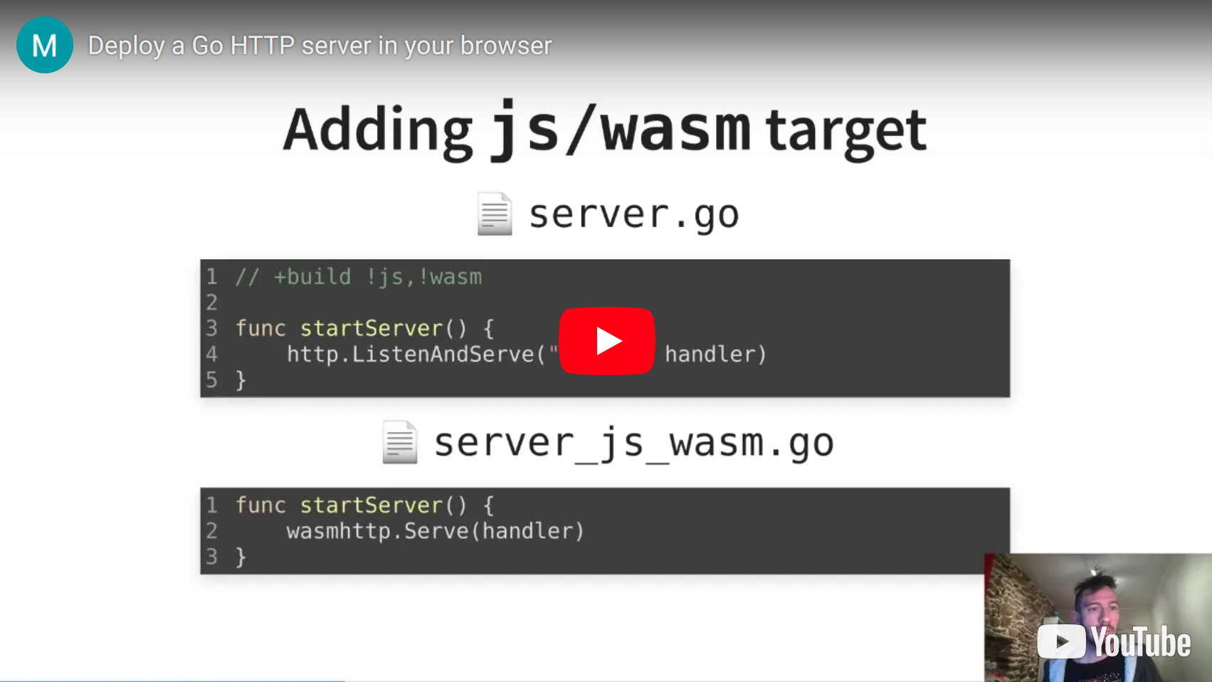 Deploy a Go HTTP server in your browser Youtube link