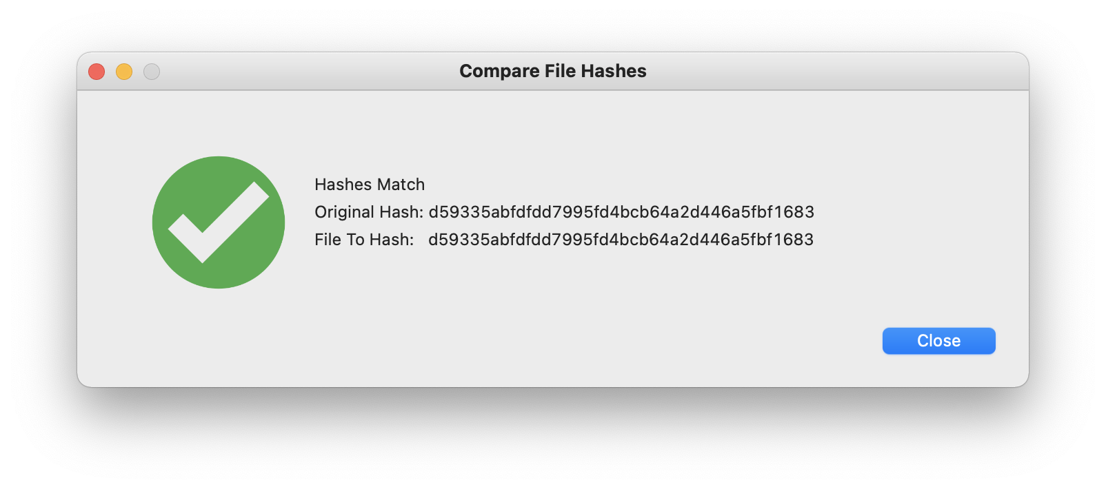 Hashes Match