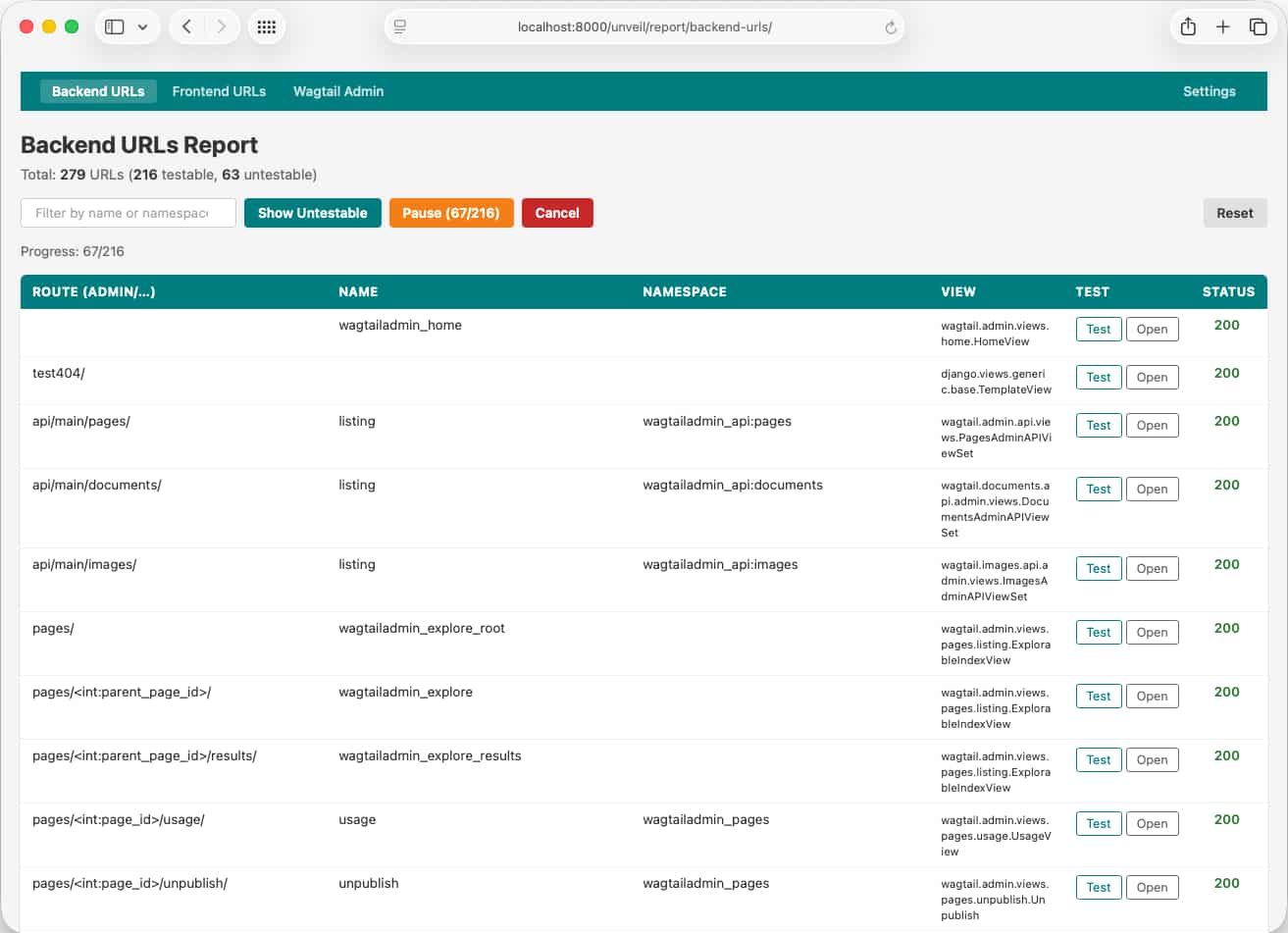 Backend URLs Report