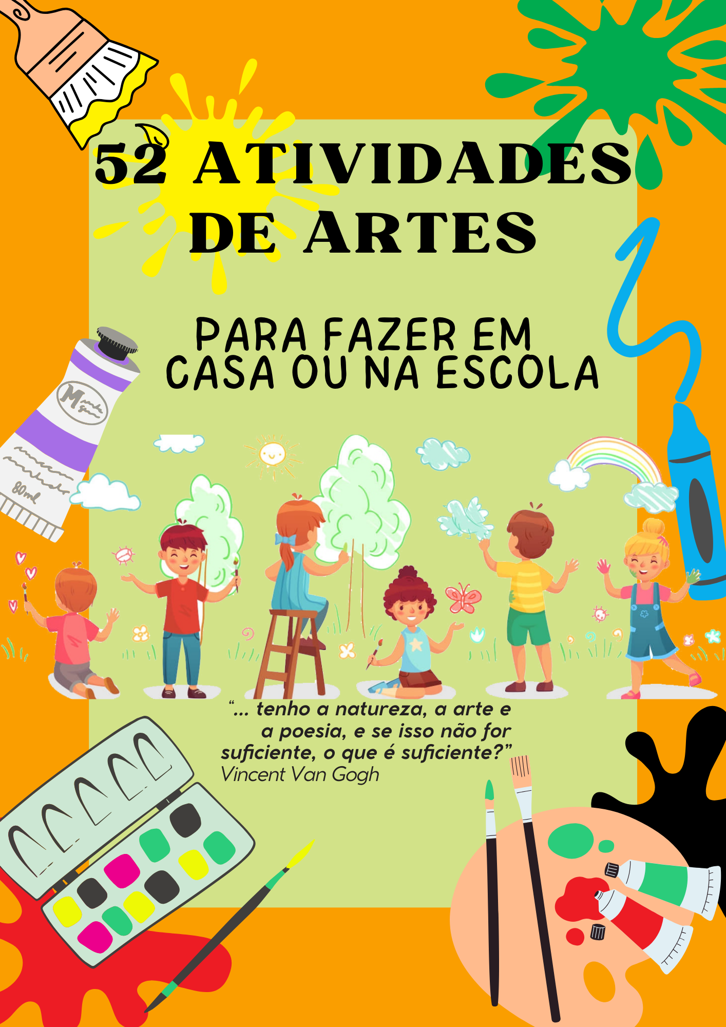 Capa do Ebook: 52 Atividades de Artes