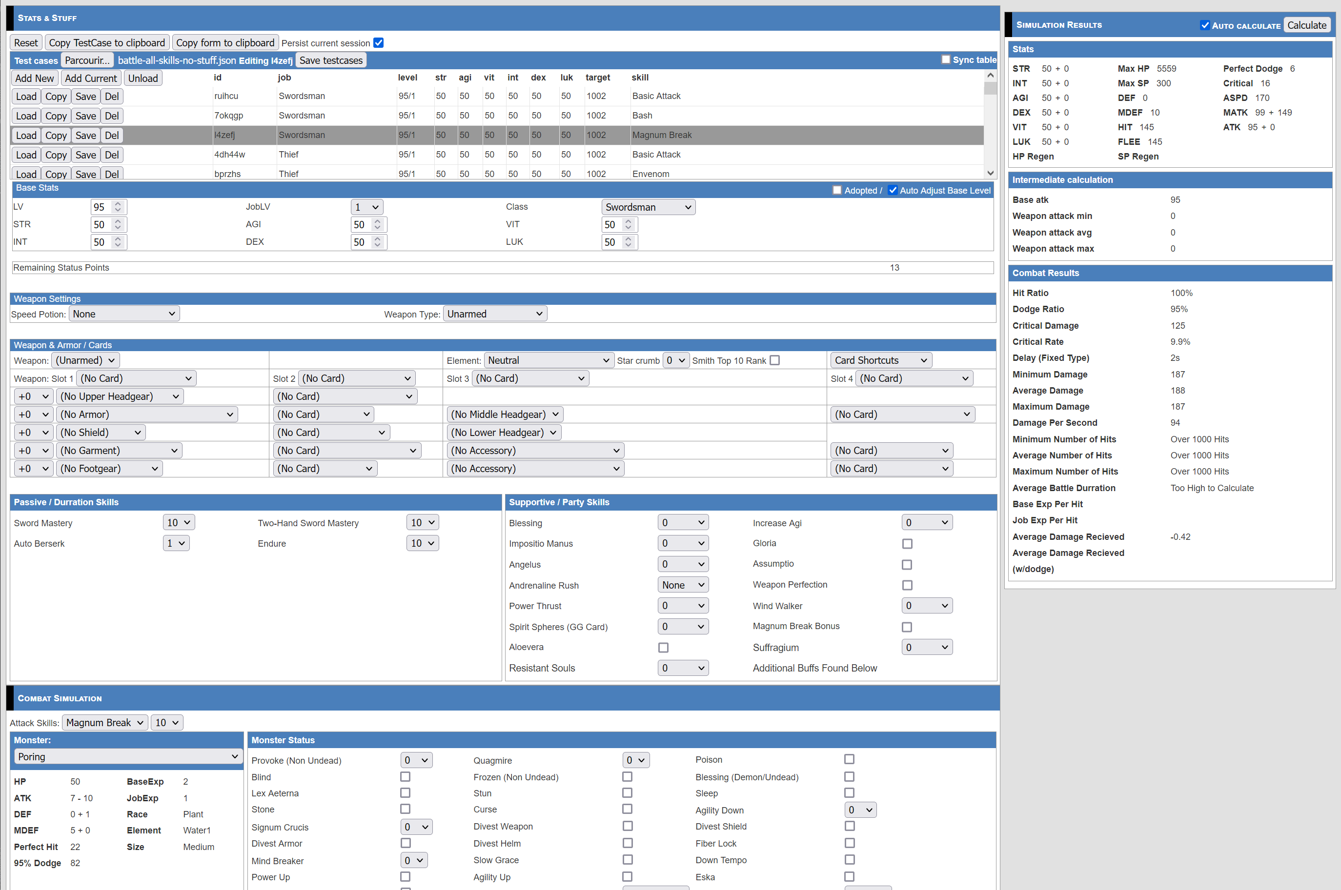 Stat calculator