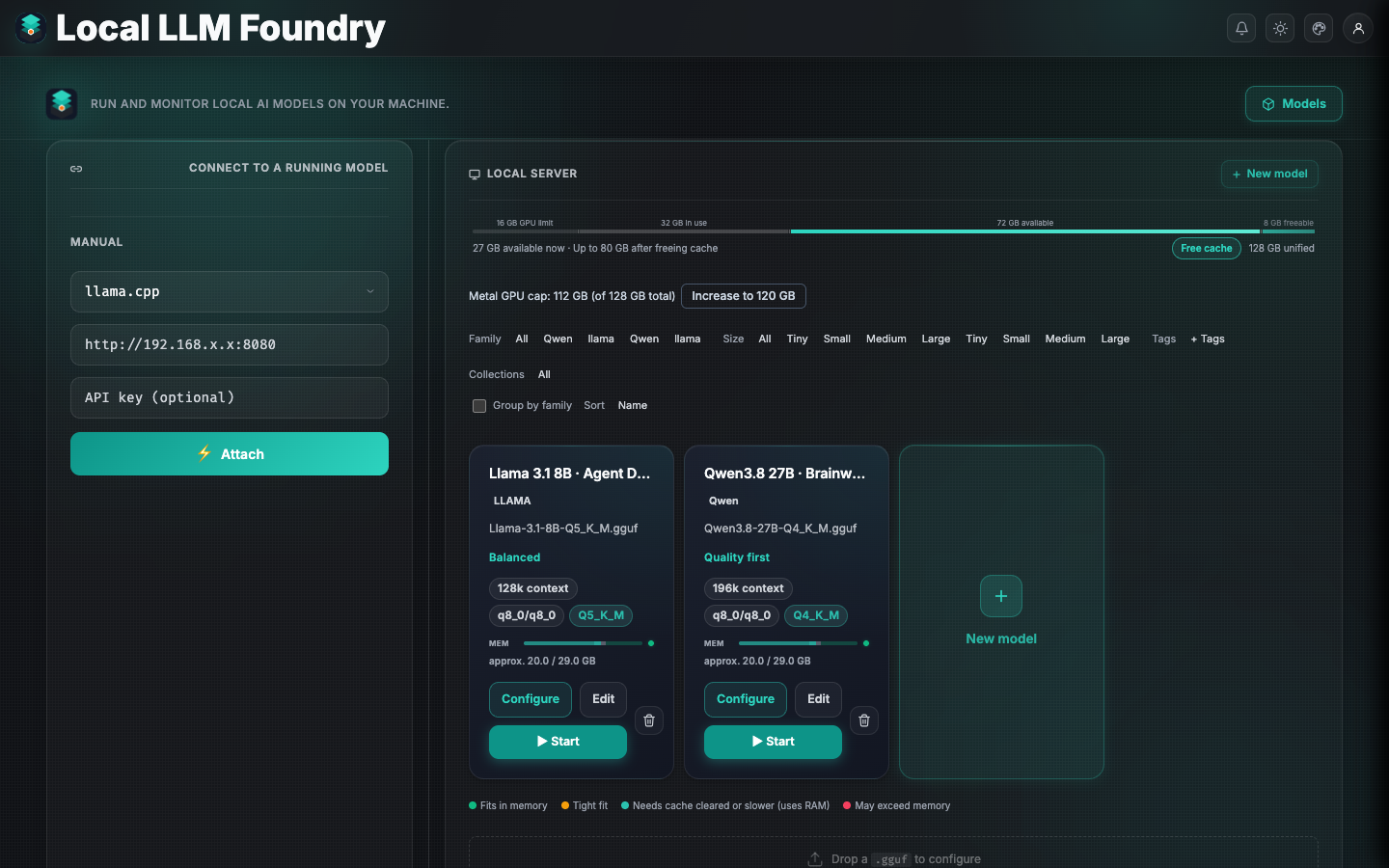 Bundled presets on the welcome screen