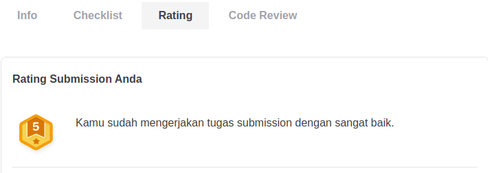 Rating from Dicoding