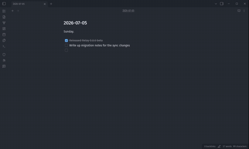 A comment arrives in a daily note, is read from the hover preview, and gets a reply