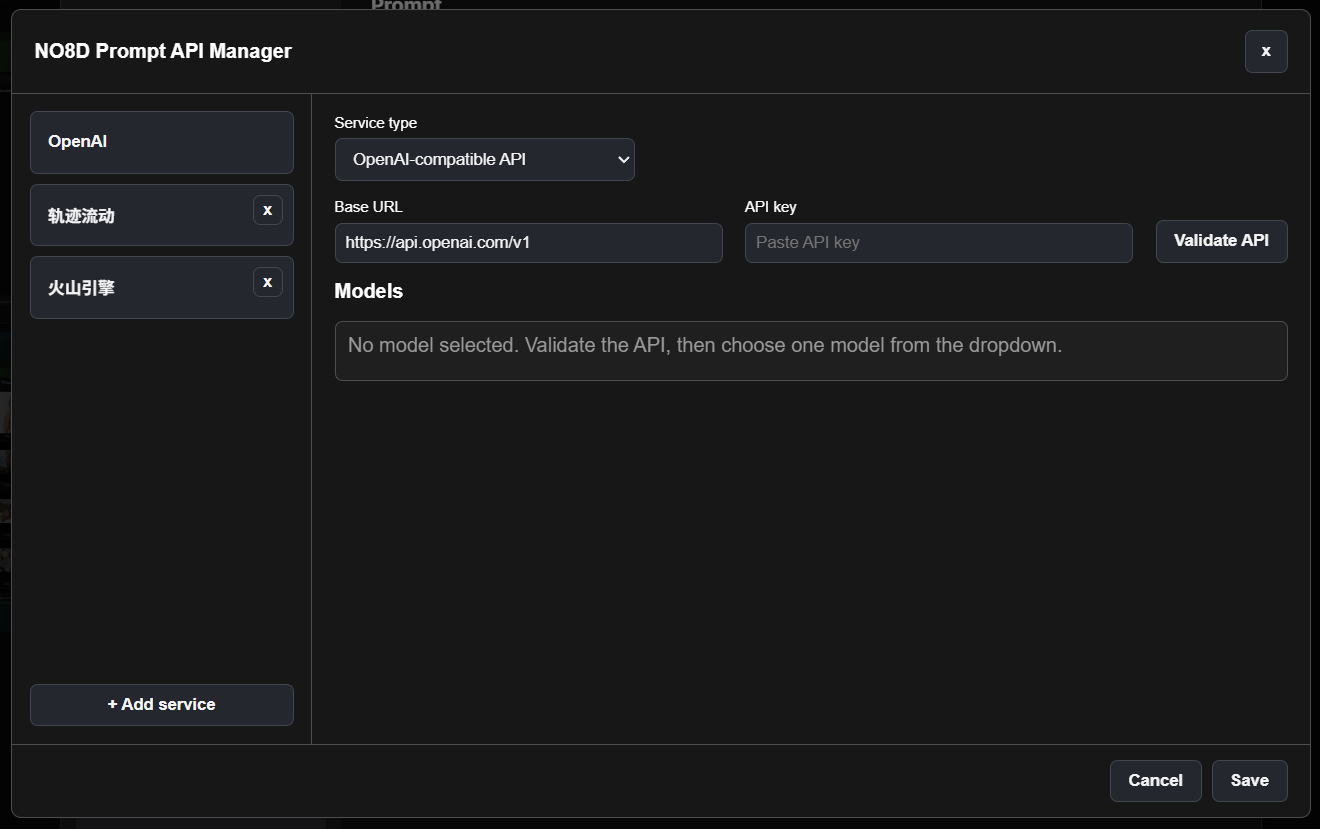 Configure and validate an LLM service