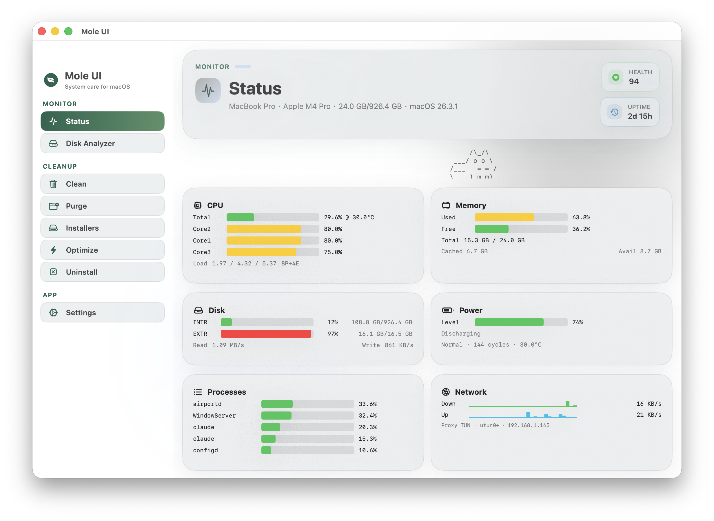 MoleUI screenshot