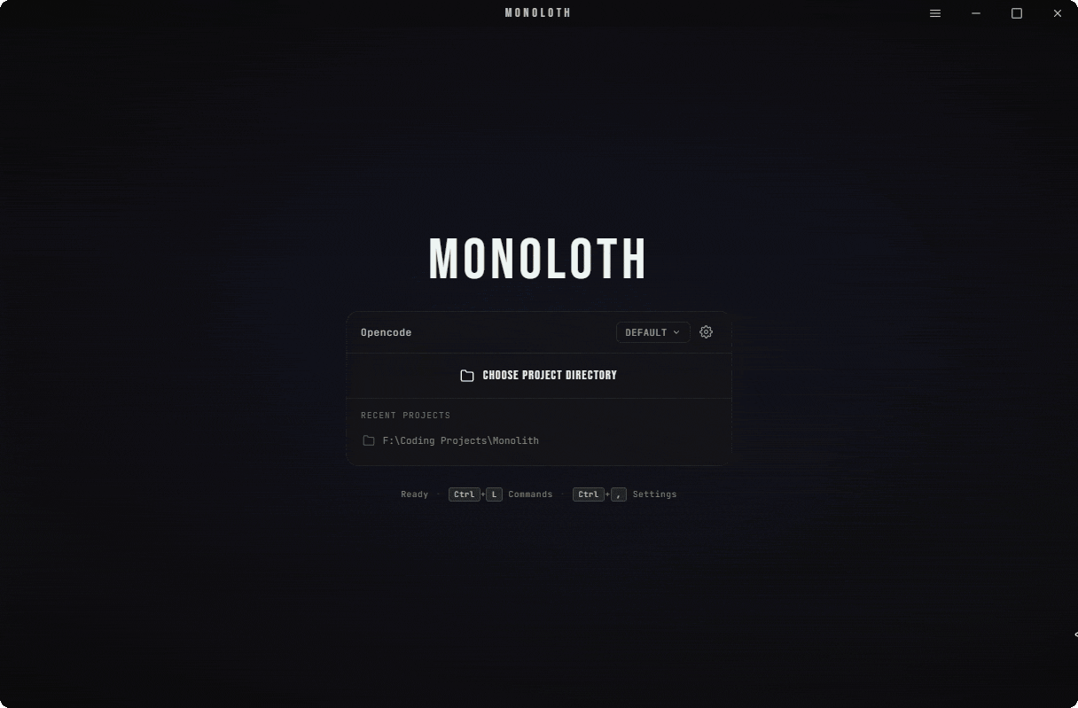 Monoloth Main Window
