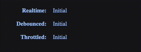 Example of throttle and debounce functionality
