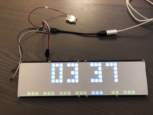 LED matrix with clock scene